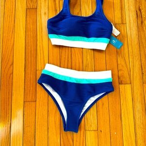Blue and Green Bikini Set Size Small NWT